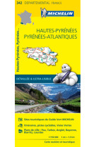 Carte départementale hautes-pyrénées, pyrénées atlantiques