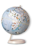 Globe 25 cm bleu illustre animaux