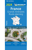 Carte nationale france - grands itineraires/route planning 2024