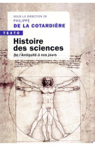 Histoire des sciences - de l antiquite a nos jours