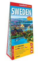 Suède 1/1.000.000 (carte grand format laminée). sweden - anglais