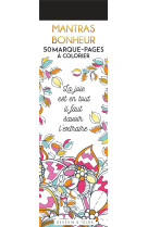 Marque-pages mantras bonheur - marque-pages a colorier