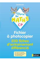 Vivre les maths : cp  -  fichier a photocopier  -  200 fiches d'entrainement differencie (edition 2023)