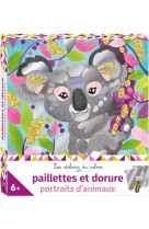 Paillette et dorure portraits d'animaux - mini boite avec accessoires