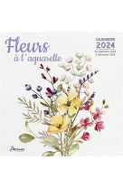 Calendrier fleurs à l'aquarelle 2024