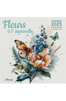 Calendrier fleurs a l'aquarelle 2025