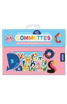 Ma pochette de 45 grandes gommettes - les lettres de l'alphabet en animaux