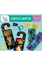 Cartes à gratter. accroche-portes et marque-pages