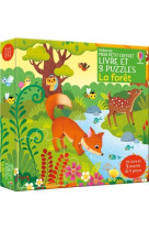 La forêt - mon petit coffret livre et 3 puzzles - dès 3 ans