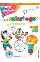 Bravo les maternelles - mes coloriages - gentils monstres - moyenne section et grande section