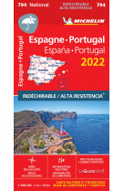 Carte nationale españa, portugal 2022 - papel alta resistencia / espagne, portugal 2021 - indéchirab