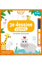 Je dessine, j'efface   les animaux de la savane (petites pousses)