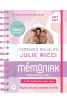 Agenda familial mensuel de julie ricci mémoniak, sept 2023-août 2024 avec ses conseils