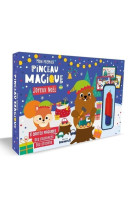 Mon p'tit hemma - mon premier pinceau magique - joyeux noël - 8 cartes magiques - des coloriages - des stickers