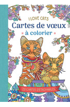 I love cats- cartes de voeux à colorier