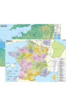 France 1/1.500.000   carte administrative et physique (sans barres alu, 95 × 67 cm)