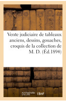 Vente judiciaire de tableaux anciens, dessins, gouaches, croquis de la collection de m. d.