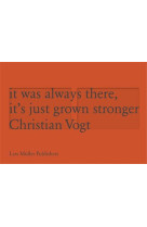 Christian vogt it was always been there it s just grown stronger /anglais