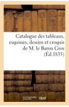 Catalogue des tableaux, esquisses, dessins et croquis de m. le baron gros