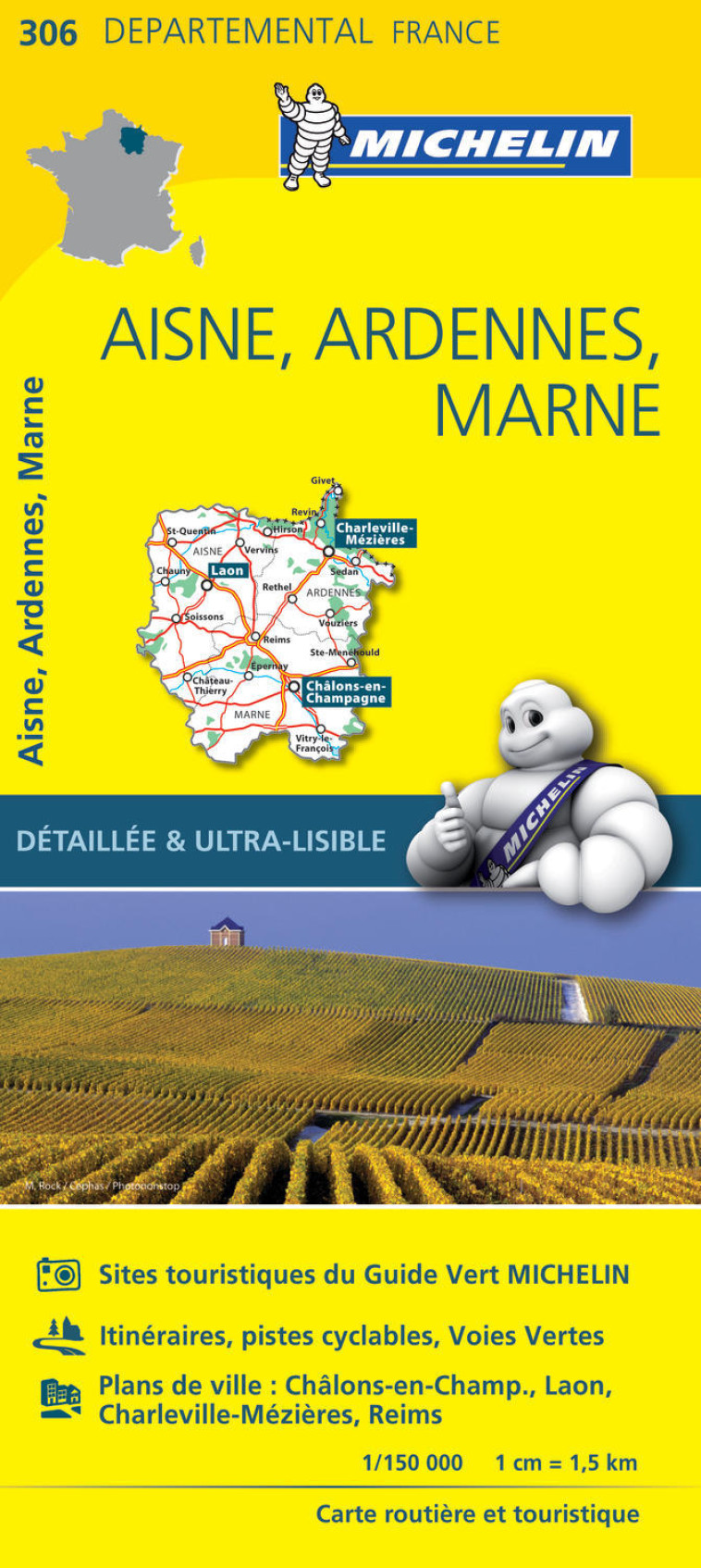 Carte Départementale Aisne, Ardennes, Marne - XXX - MICHELIN