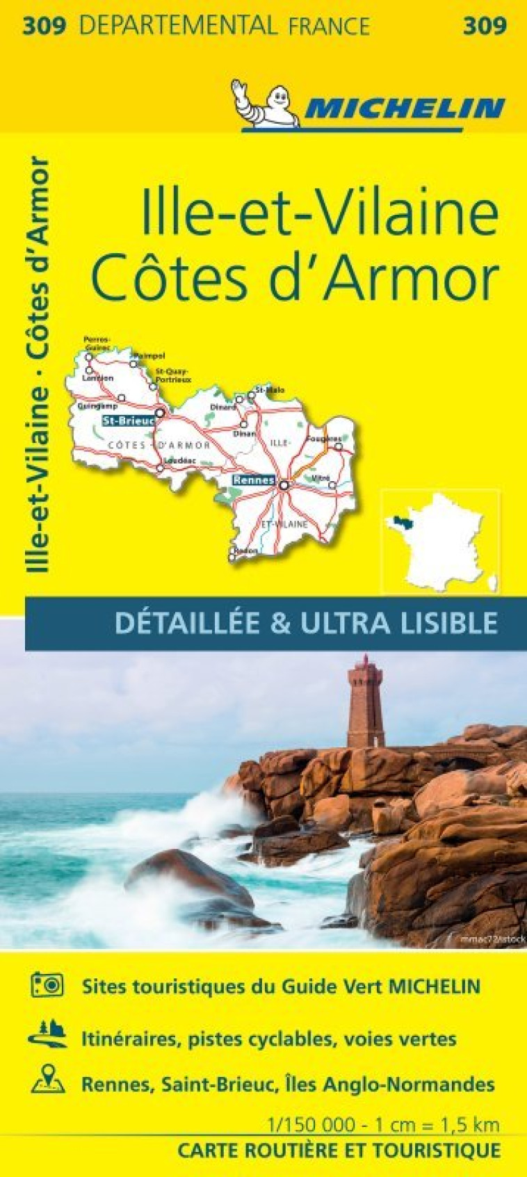 Carte Départementale Côtes d'Armor, Ille-et-Vilaine - XXX - MICHELIN