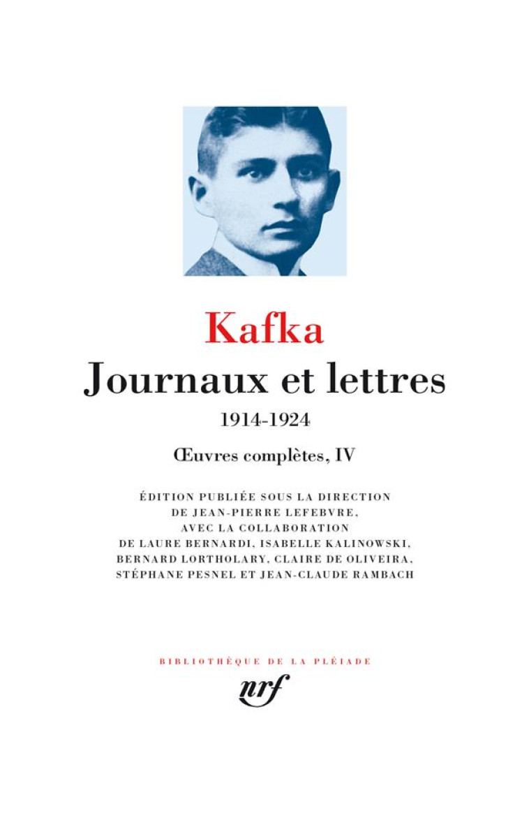 OEUVRES COMPLETES - IV - JOURNAUX ET LETTRES - 1914-1924 - KAFKA FRANZ - GALLIMARD