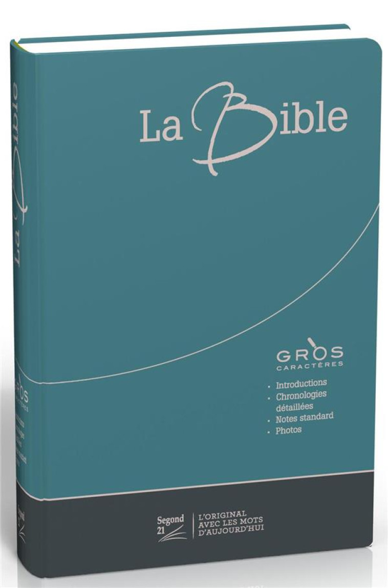 BIBLE SEGOND 21, GROS CARACTERES, DUO BLEU/GRIS - COUVERTURE SOUPLE TOILEE - 21 SEGOND - MAISON BIBLE