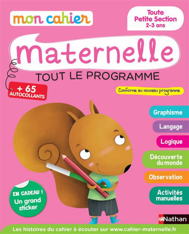 MON CAHIER MATERNELLE TOUTE PETITE SECTION 2-3 ANS - POPET/FOLLIO-VREL - Nathan