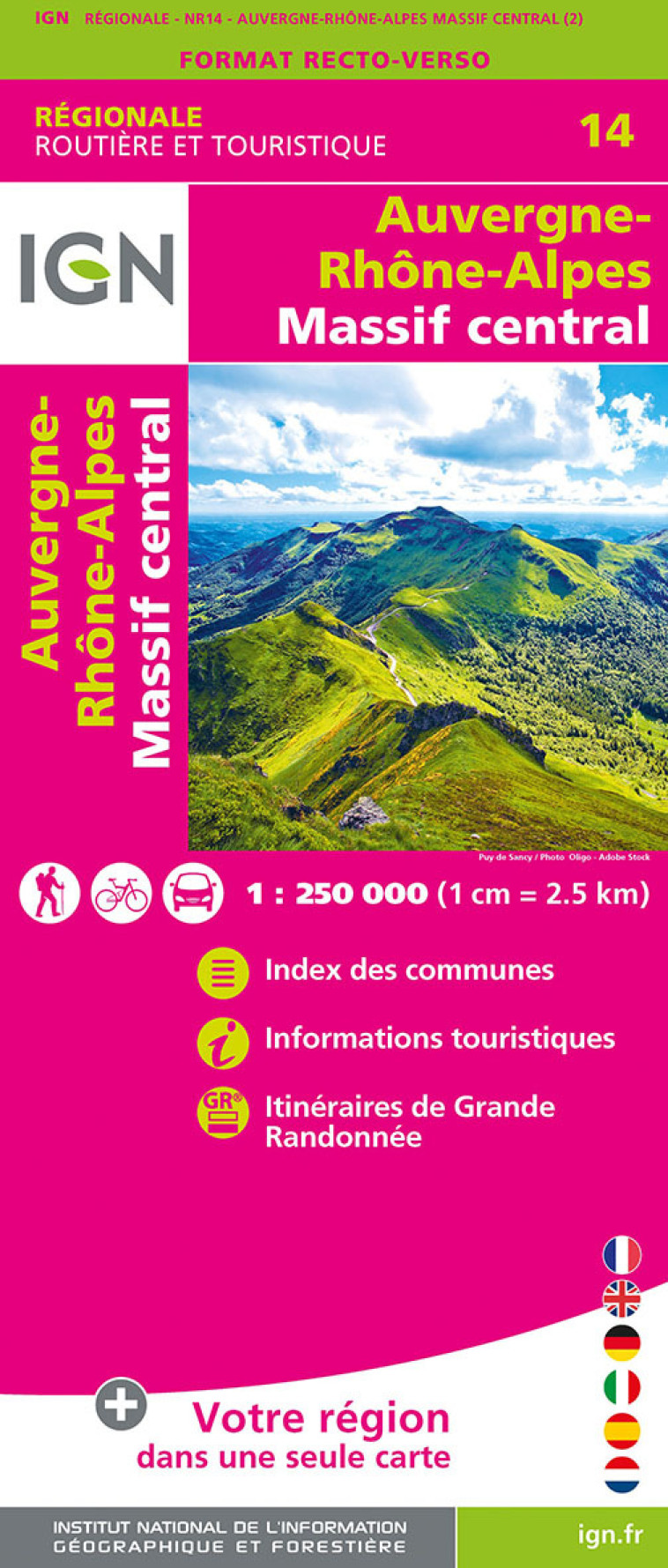 NR14 AUVERGNE-RHONE-ALPES (MASSIF CENTRAL)  1/250 - XXX - IGN