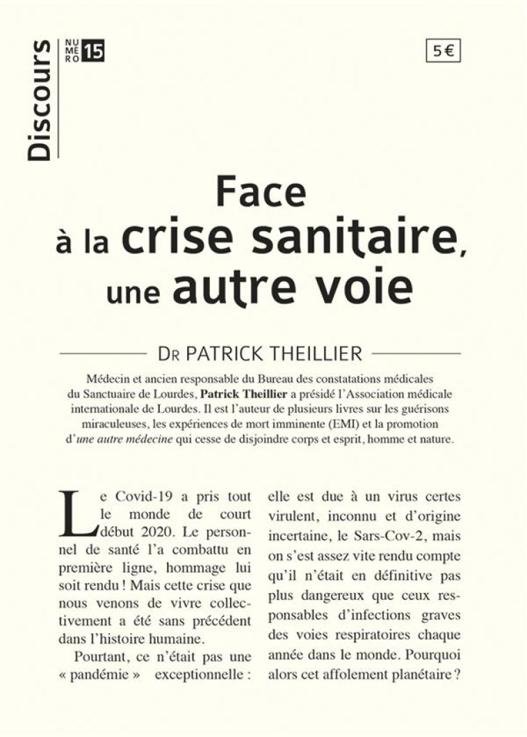 FACE A LA CRISE SANITAIRE, UNE AUTRE VOIE (EDITION COMPLETEE) - THEILLIER PATRICK - TEQUI