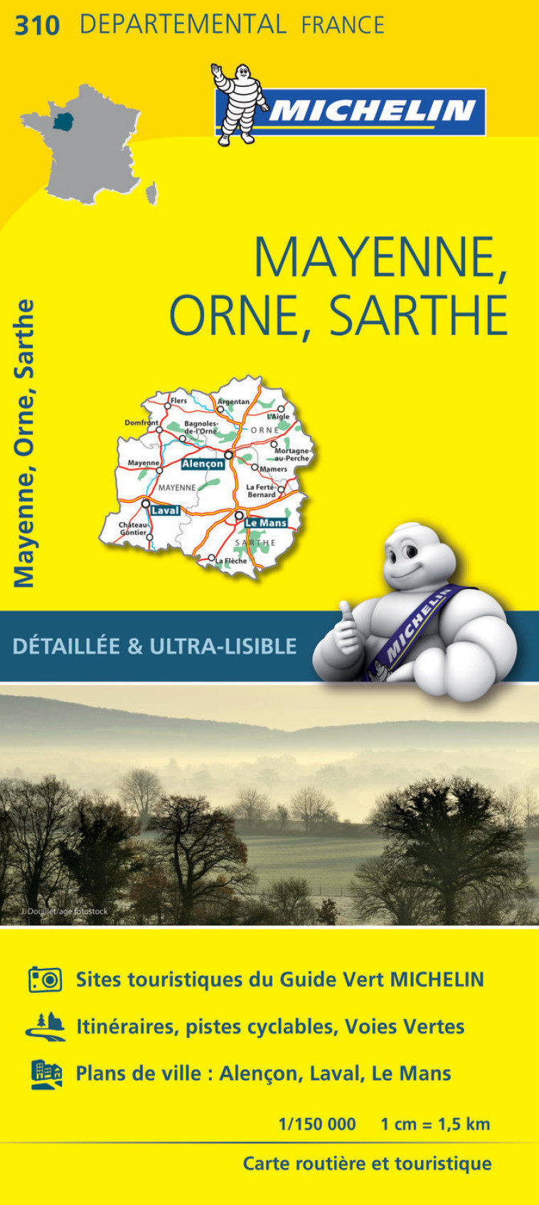 Carte Départementale Mayenne, Orne, Sarthe - XXX - MICHELIN