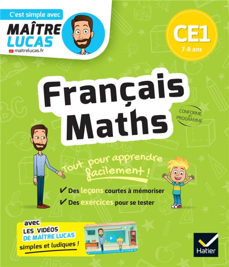 FRANCAIS ET MATHS CE1 - CAHIER DE REVISION ET D'ENTRAINEMENT - C'EST SIMPLE AVEC MAITRE LUCAS - ROUGEL/HOUDINET - HATIER SCOLAIRE