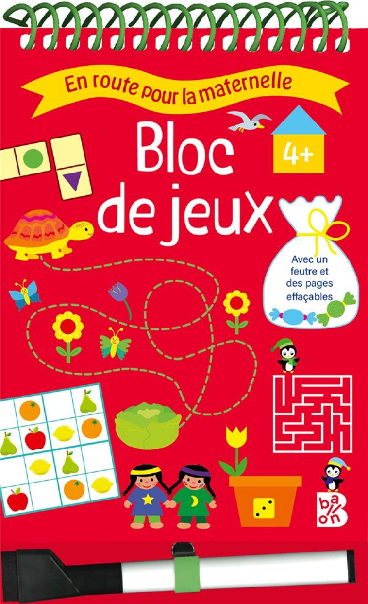 ERPM BLOC DE JEUX AVEC SPIRALES ET FEUTRE 4+ - XXX - NC