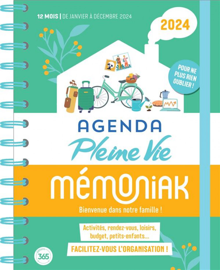 AGENDA PLEINE VIE MEMONIAK 2024, JANVIER A DECEMBRE 2024 - AGENDA /  CALENDRIER / ALMANACH - LOISIRS/SPORTS - Librairie Quai des mots