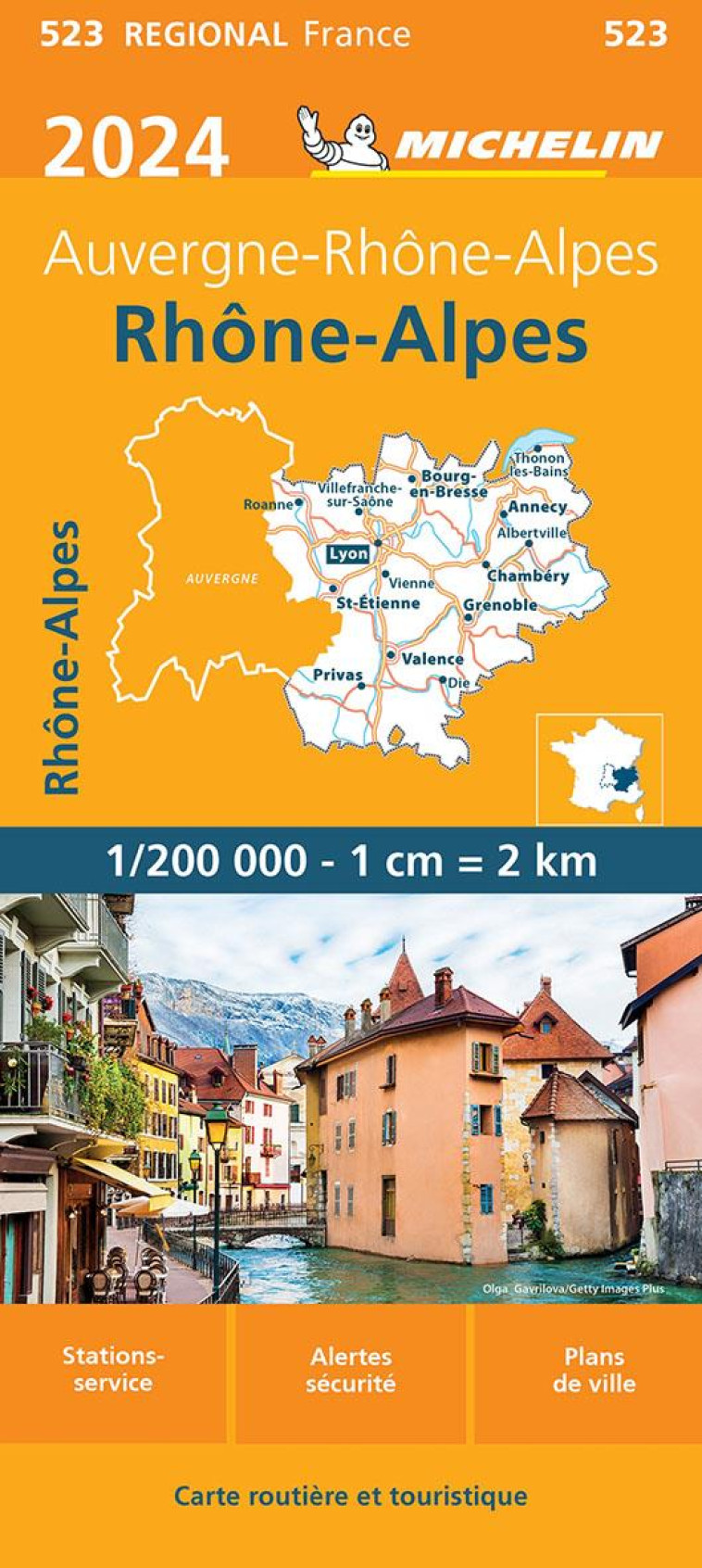 CARTE REGIONALE FRANCE - CARTE REGIONALE RHONE-ALPES 2024 - XXX - MICHELIN