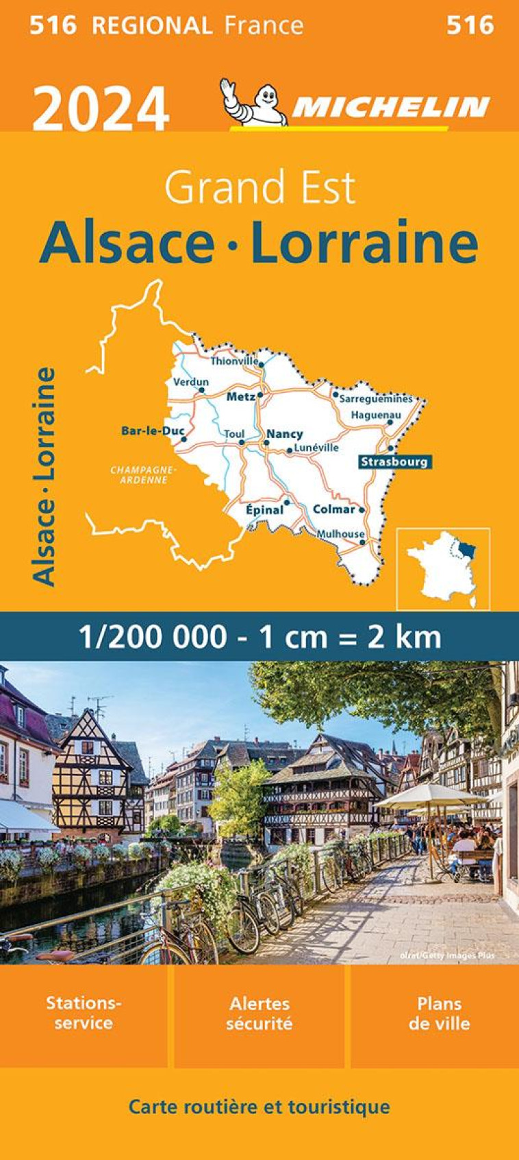 CARTE REGIONALE FRANCE - CARTE REGIONALE ALSACE, LORRAINE 2024 - XXX - MICHELIN