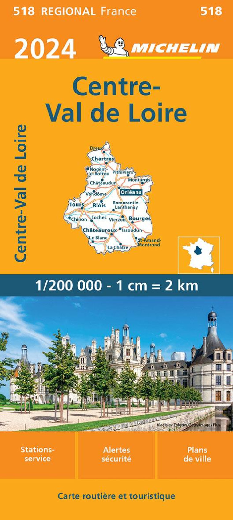 CARTE REGIONALE FRANCE - CARTE REGIONALE CENTRE - VAL DE LOIRE 2024 - XXX - MICHELIN