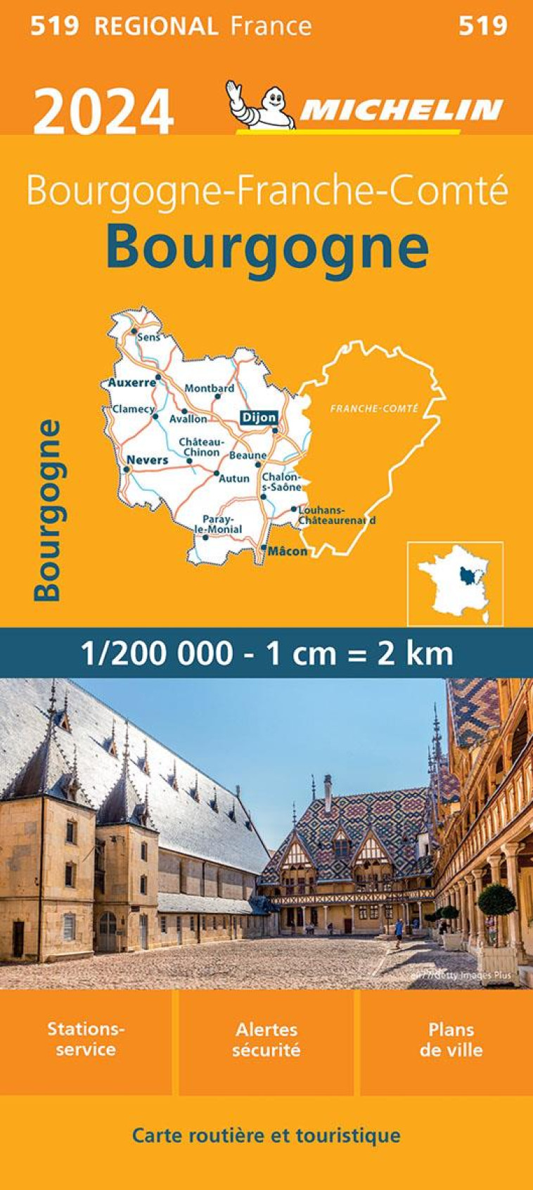 CARTE REGIONALE FRANCE - CARTE REGIONALE BOURGOGNE 2024 - XXX - MICHELIN