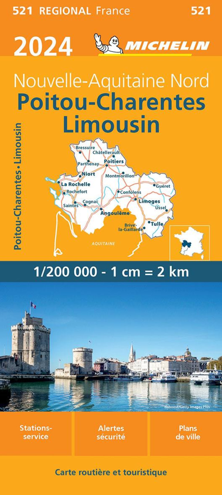 CARTE REGIONALE FRANCE - CARTE REGIONALE POITOU-CHARENTES LIMOUSIN 2024 - XXX - MICHELIN