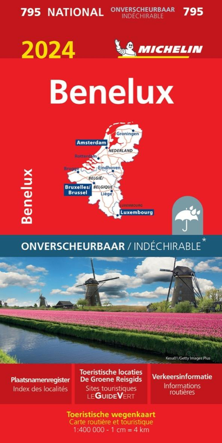 CARTE NATIONALE EUROPE - CARTE NATIONALE BENELUX 2024 (INDECHIRABLE / ONVERSCHEURBAAR) - XXX - MICHELIN