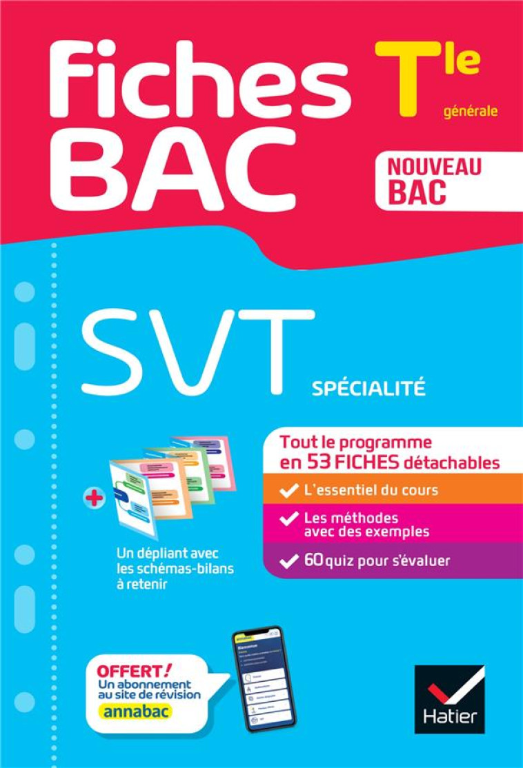 FICHES BAC SVT TLE (SPECIALITE) - BAC 2024 - TOUT LE PROGRAMME EN FICHES DE REVISION DETACHABLES - CASTILLO/FAIVRE/VAH - HATIER SCOLAIRE