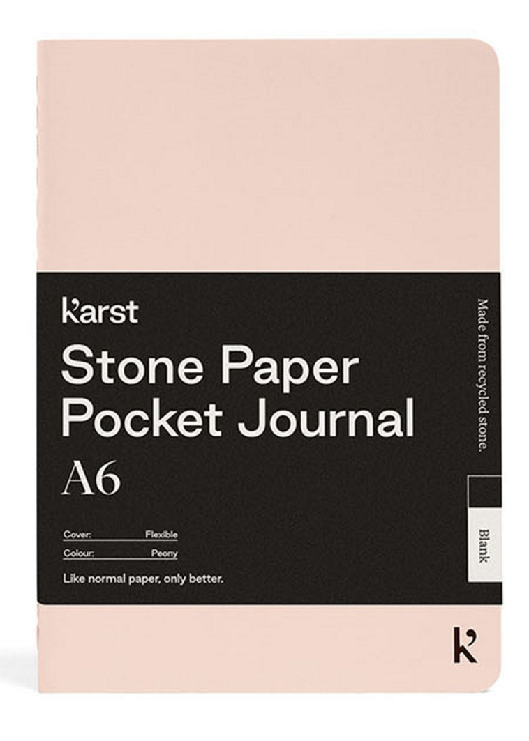 CAHIER A6 POCHE ROSE POUDRE UNI -  karst - KARST