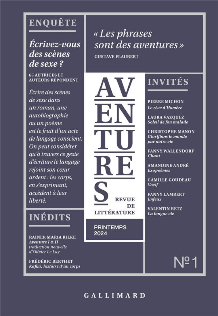 REVUE AVENTURES - PRINTEMPS 2024 - COLLECTIF - GALLIMARD