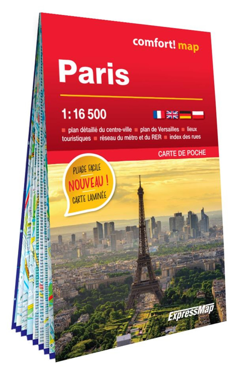 PARIS 1/16.500 (CARTE LAMINEE FORMAT POCHE - PLAN DE VILLE) - XXX - NC