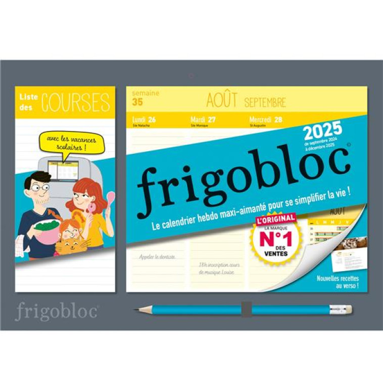 MINI FRIGOBLOC HEBDOMADAIRE 2025-CALENDRIER D'ORGANISATION FAMILIALE/ SEM (SEPT. 2024-DEC. 2025) - COLLECTIF - NC