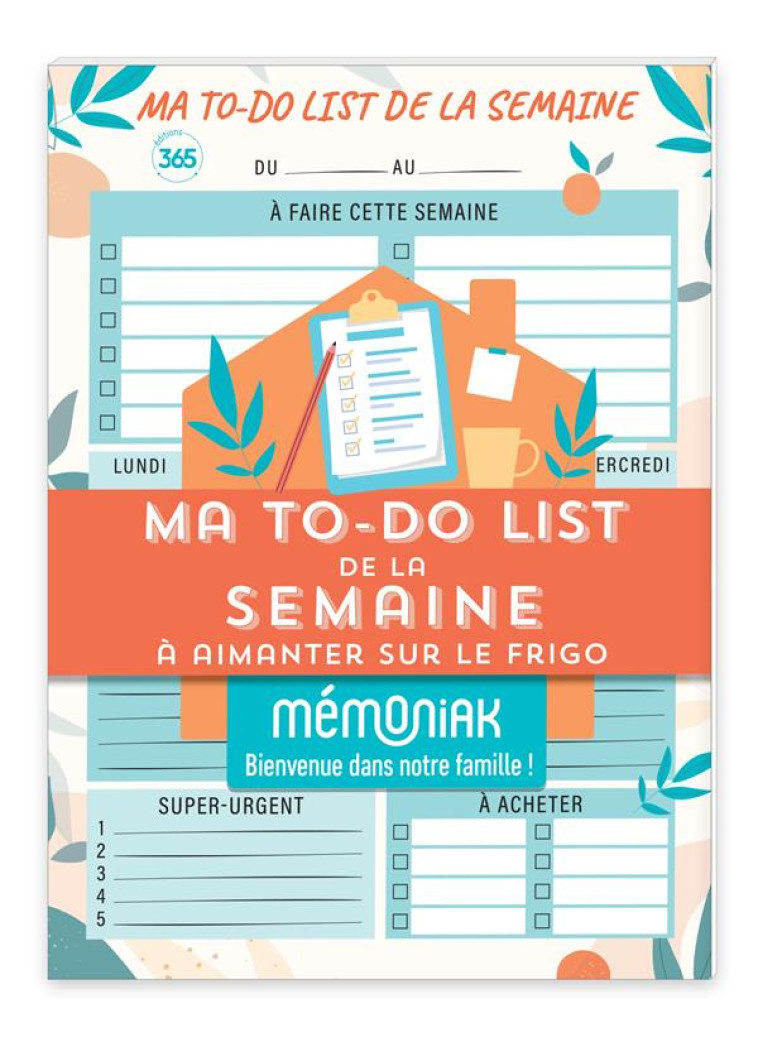 BLOC DE 52 LISTES AIMANTES - MA TO-DO LIST DE LA SEMAINE MEMONIAK - XXX - NC