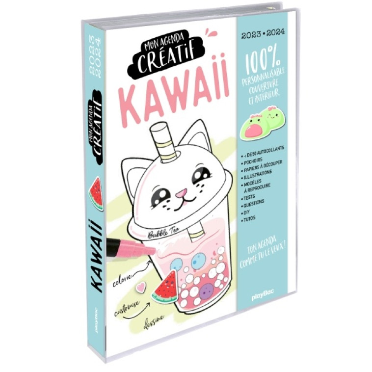 MON AGENDA CREATIF KAWAII 2024-2025 - PLAYBAC EDITIONS - NC