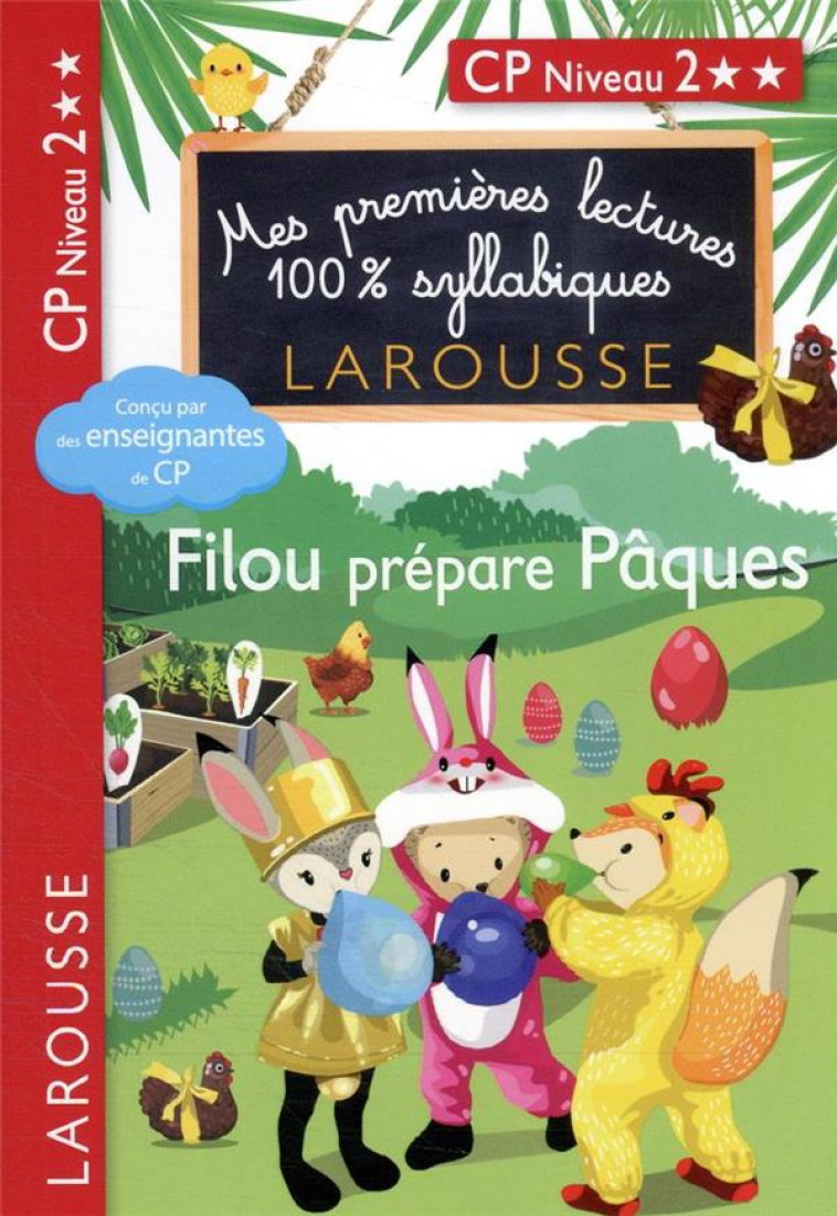 PREMIERES LECTURES SYLLABIQUES - FILOU PREPARE PAQUES - LEVALLOIS/HEFFNER - LAROUSSE