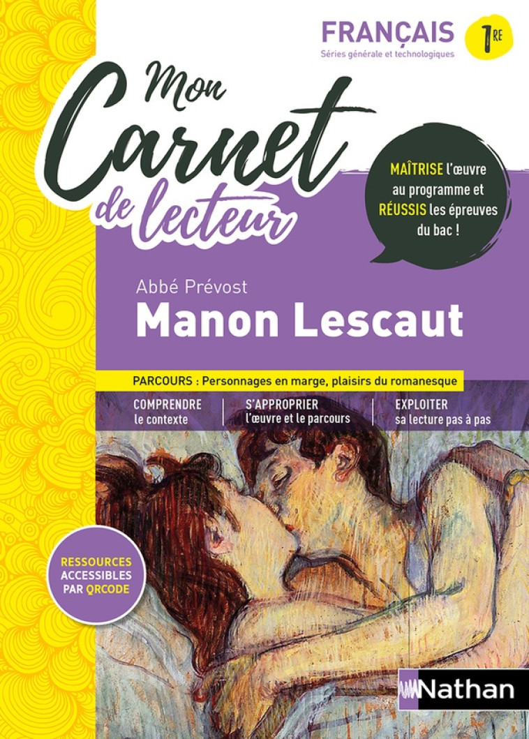 MON CARNET DE LECTEUR : MANON LESCAUT - ABBE PREVOST 2022 - DAVID/ANNEN/MARTIN - CLE INTERNAT