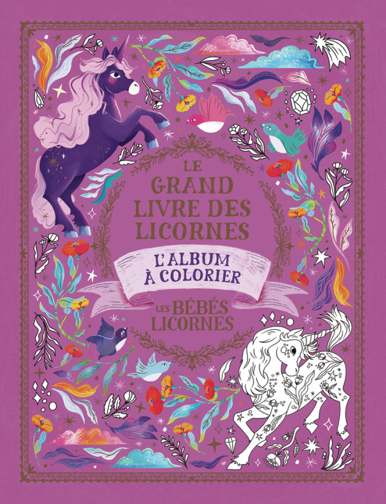 LE GRAND LIVRE DES LICORNES - LES BEBES LICORNES - L'ALBUM A COLORIER - Pimlada Phuapradit, Lena Addink, Bérengère Viennot - GALLIMARD JEUNE